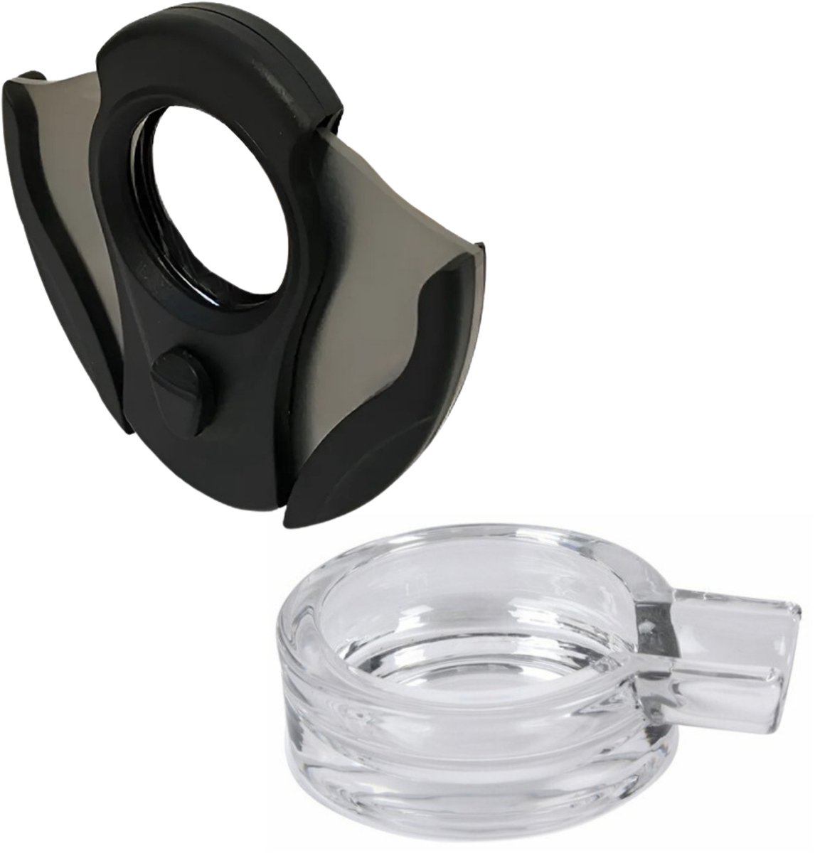 Sigaren set - asbak - glas - D15 cm - sigarenknipper - 27 mm