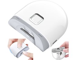 Elektrische Nagelknipper - Trimmen en Vijlen in één - Professionele Elektrische Nagelknipper - Met polijstkop en ledlicht - 2 snelheden - USB-oplaadbaar - Nagelverzorging - Waterbestendig - Nageltrimmer - Nagelvijl - Voor alle leeftijden - Wit