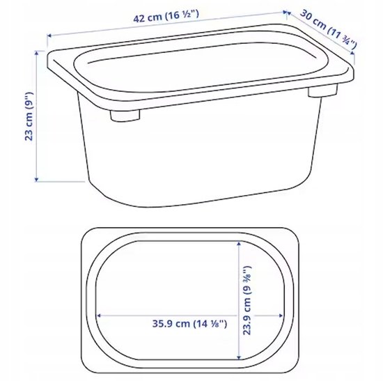 IKEA TROFAST Opbergbak 42x30x23cm Grijs - Speelgoedbak voor Kinderkamer van ikea — afbeelding 5
