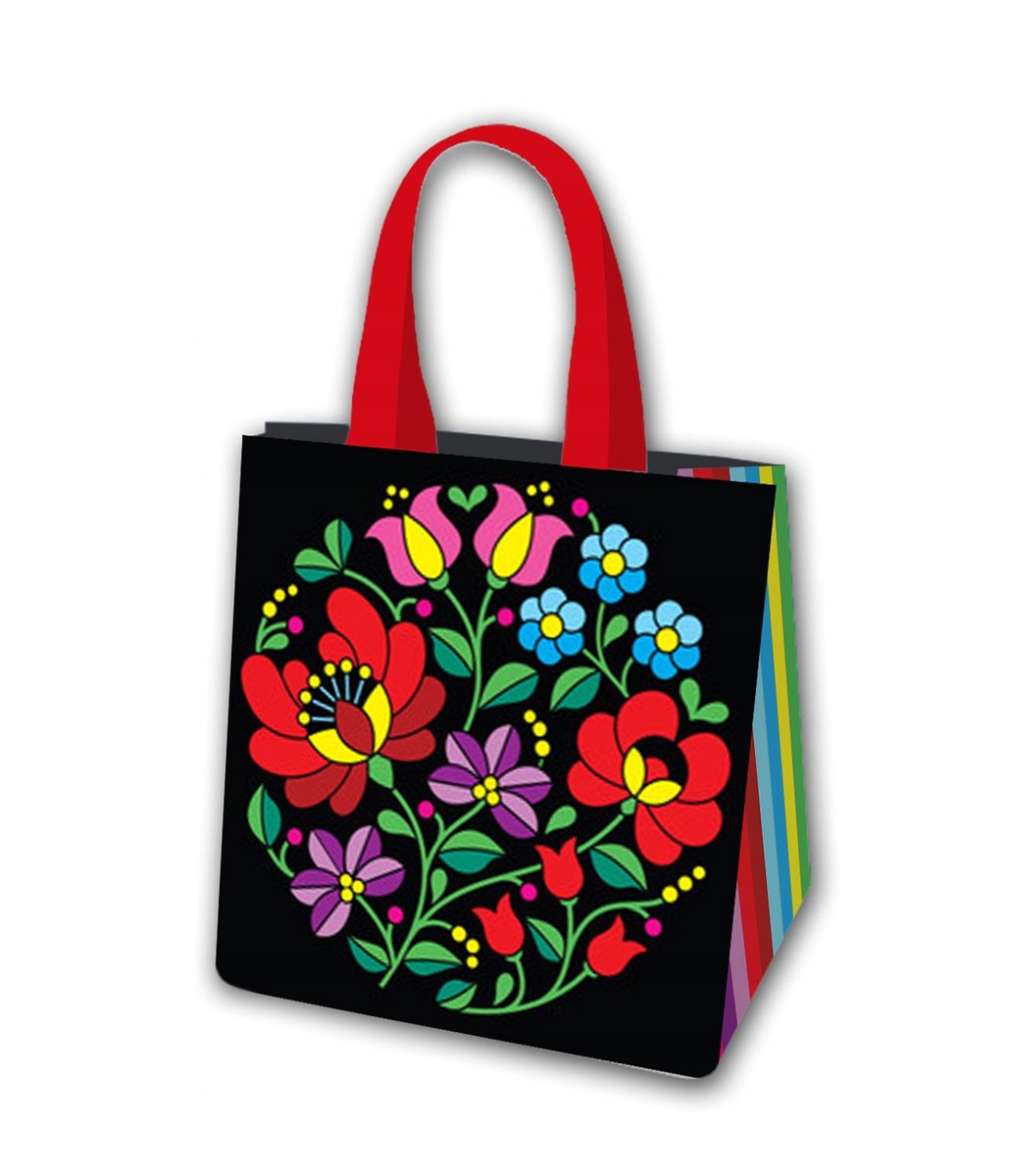 Sterke Eco-tas Etnisch-Folklor Zwart - 26L - Gerecycled PP