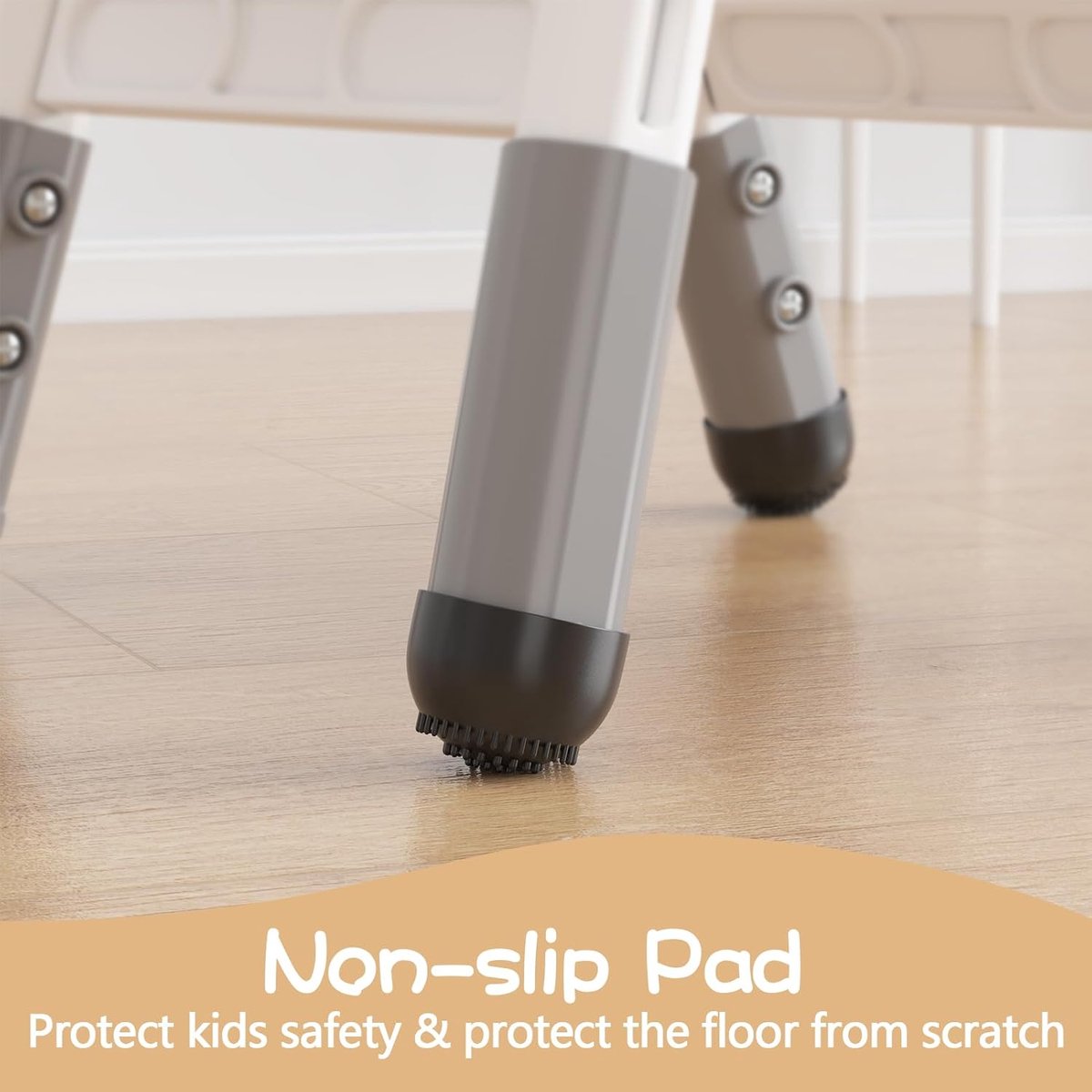 Kinderstoel Set van 2 met hoogte verstelbare stoel, Plastic peuterstoelen voor kinderen jongens meisjes, Kinderen Hangmat stoel, Booster stoelen voor peuters, donkergrijs thumbnail 2