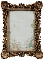 Fotolijst rechthoek schelp goud 15,2x2,4x20,4cm
