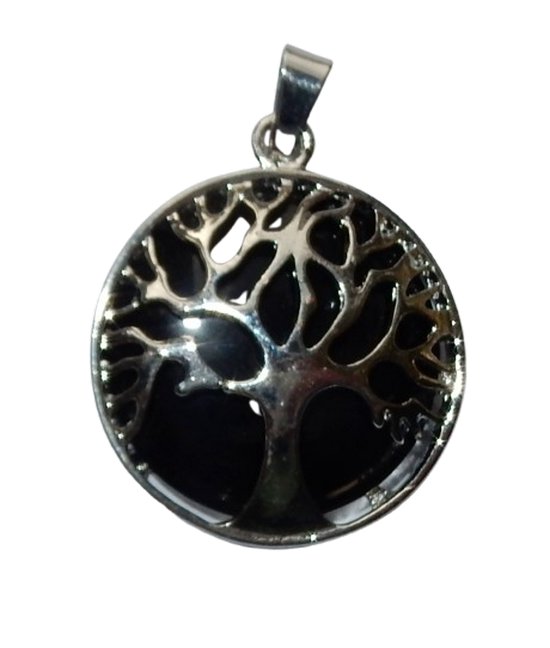 925 Sterling zilveren ketting met zwarte Onyx hanger | Zilveren Edelsteen Kettingen