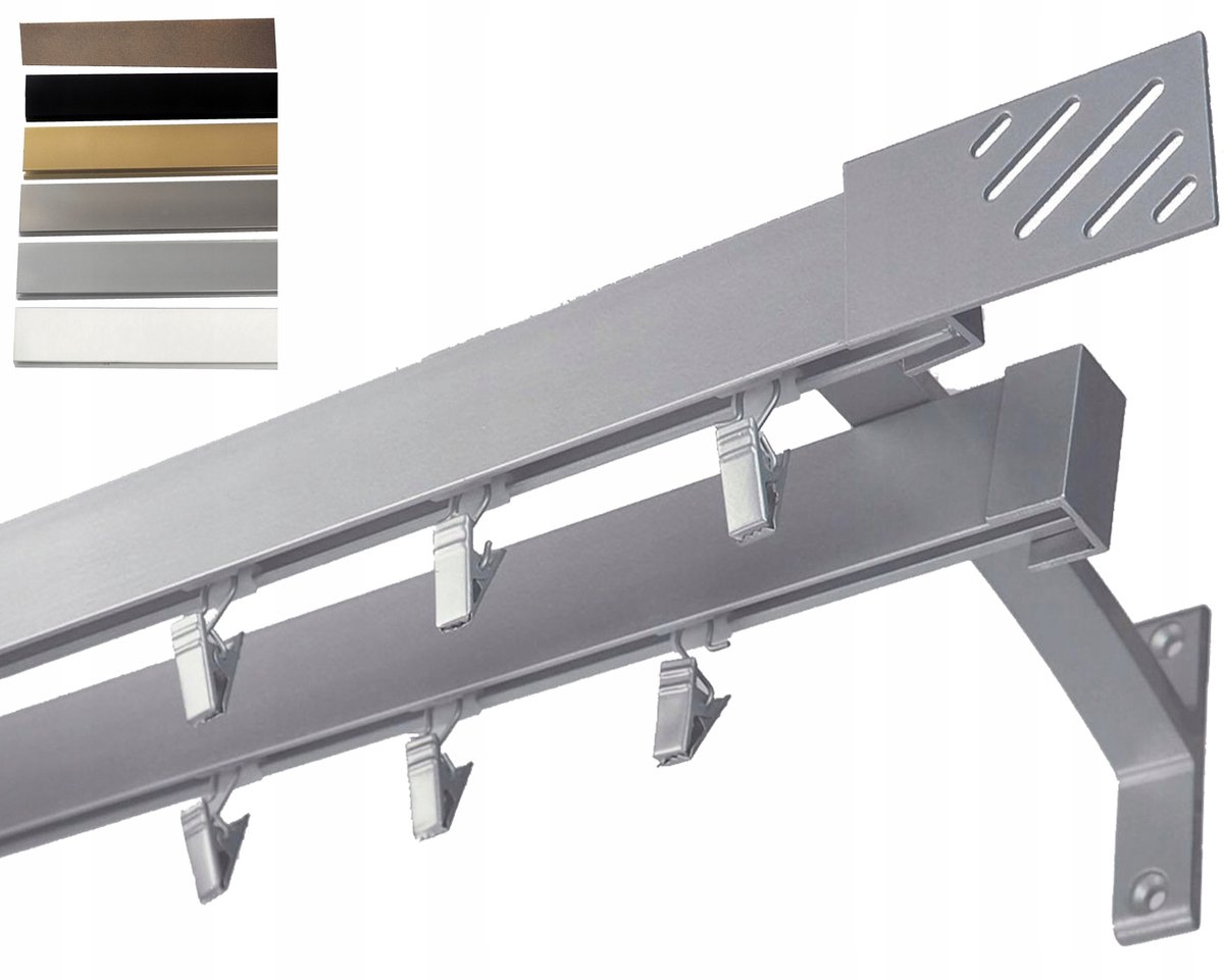 Dubbele Aluminium Gordijnrail 140 cm - Modern Design