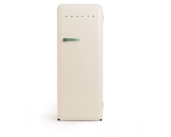 CREATE - Koelkast in retrostijl - Gebroken wit - Handvat Sage - FRIDGE RETRO 281L