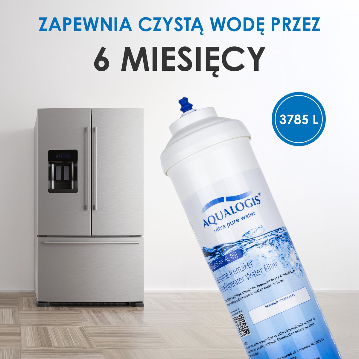 Aqualogis AL-05J – Universele Waterfilter voor Samsung Koelkasten – Vervanger DA29-10105J – Actieve Koolstof – Quick Connect