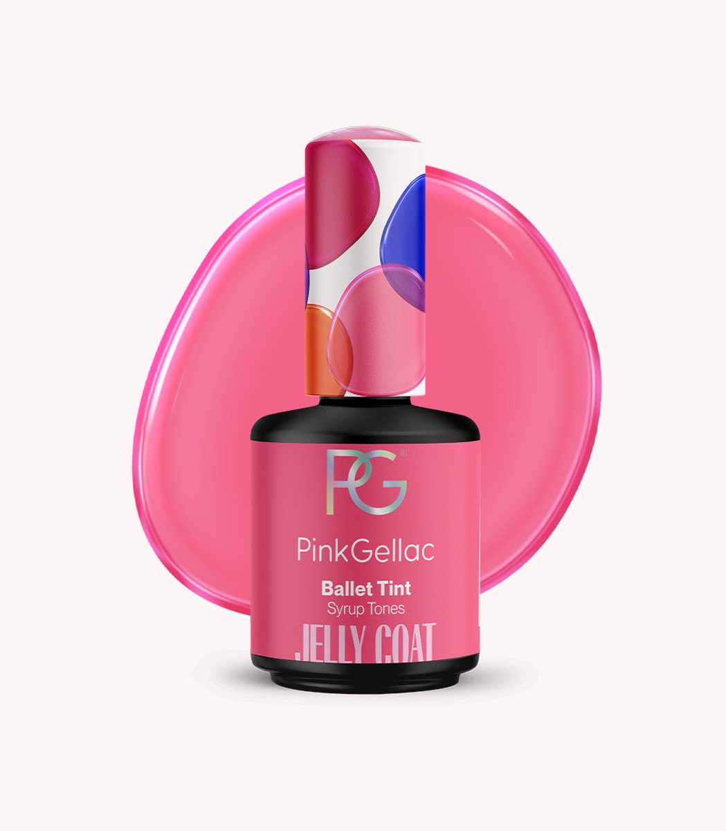 Pink Gellac Jelly Coat Gellak - Ballet Tint 15ml - Roze Glitter Gel Nagellak - Modern Masquerade Collectie - Gel Nagels Producten