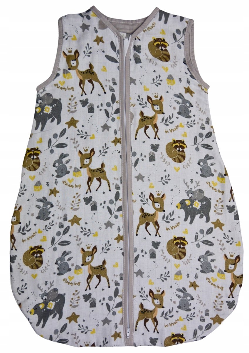 Zomer Muslin Slaapzak 56-62cm 0.5 TOG Katoen Bruin Hert