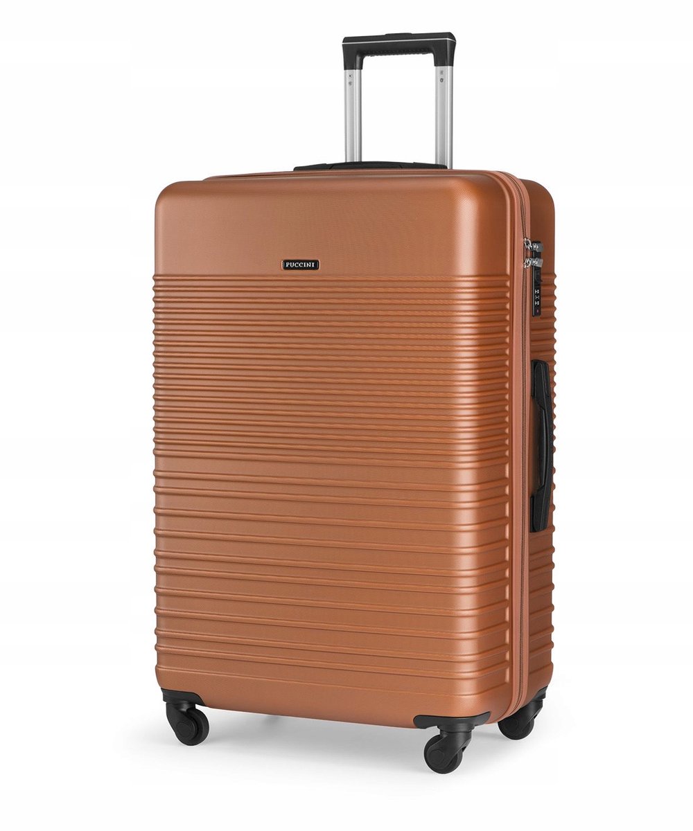 Puccini Grote ABS Koffer Karmel 77cm 87L - 4 Zwenkwielen & Codeslot
