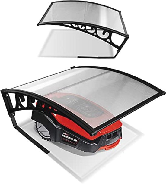 Garage voor robotmaaier 106x87x50 cm met regen-, hagel- en UV-bescherming, duurzaam polycarbonaat dak