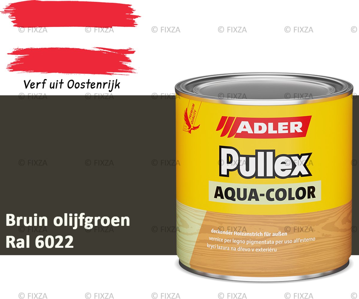 ADLER Pullex Aqua-Color Houtverf Buiten – Bruin olijfgroen – 0,75 Liter – Watergedragen houtbescherming voor Buitenhout – Beschermt tegen Schimmel en Algen