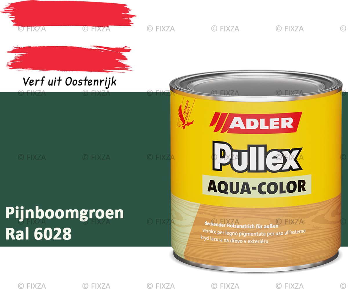 ADLER Pullex Aqua-Color Houtverf Buiten – Pijnboomgroen – 0,75 Liter – Watergedragen houtbescherming voor Buitenhout – Beschermt tegen Schimmel en Algen