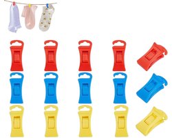 15 stuks - Antislip waslijnknijpers - Waslijnknijpers - Sokkenklemmen - Sokkenklemmen voor wasmachine en droger - Blauw - okkenhouders en sokkenclips - Sokkenklemmen voor wasgoed