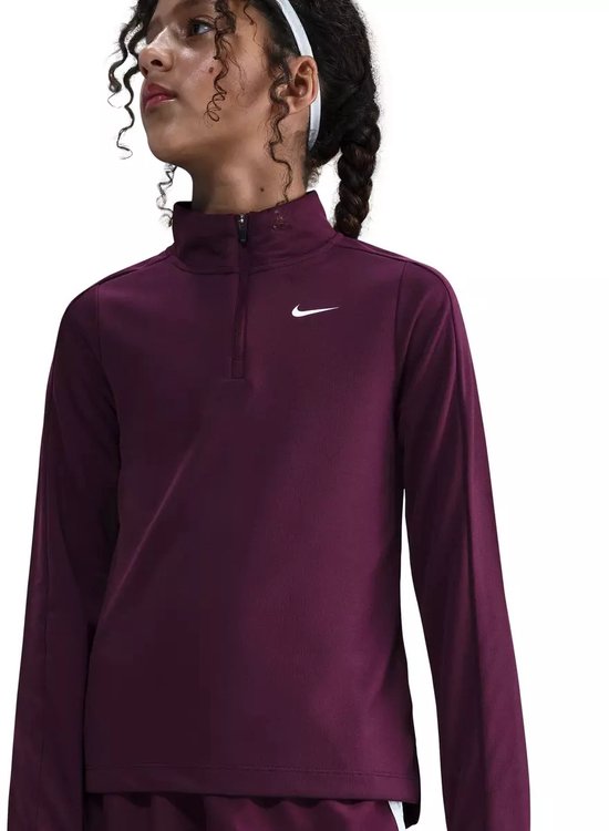 T-shirt de course à manches longues Dri-Fit pour fille - Rouge