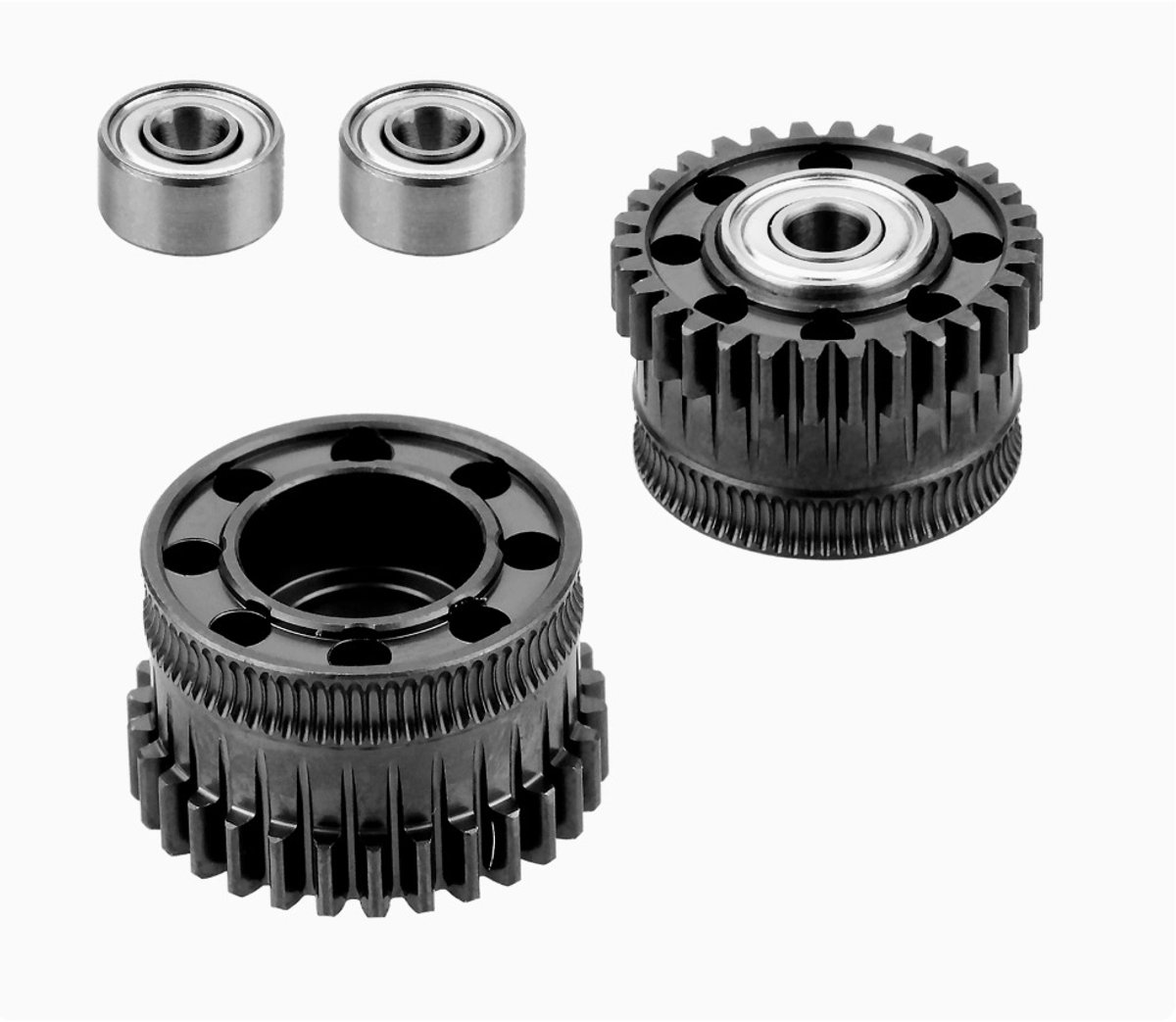 Geschikt voor Creative 3D Printer Accessories - K2 Plus Hardened Steel Nickel-Plated Nano-Coated Dual Gear Extrusion Wheel Kit
