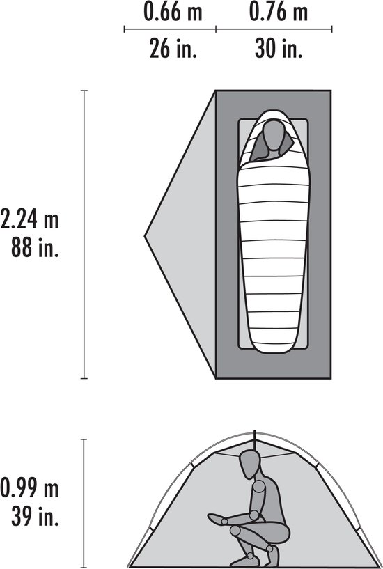 MSR - tent - koepeltent - lichtgewicht - kamperen - outdoor - Elixir 1 Tent - Green S26 van Merkloos — afbeelding 2