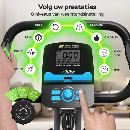 Hometrainer MICRUS magnetisch 6kg vliegwiel 8 weerstandsniveaus