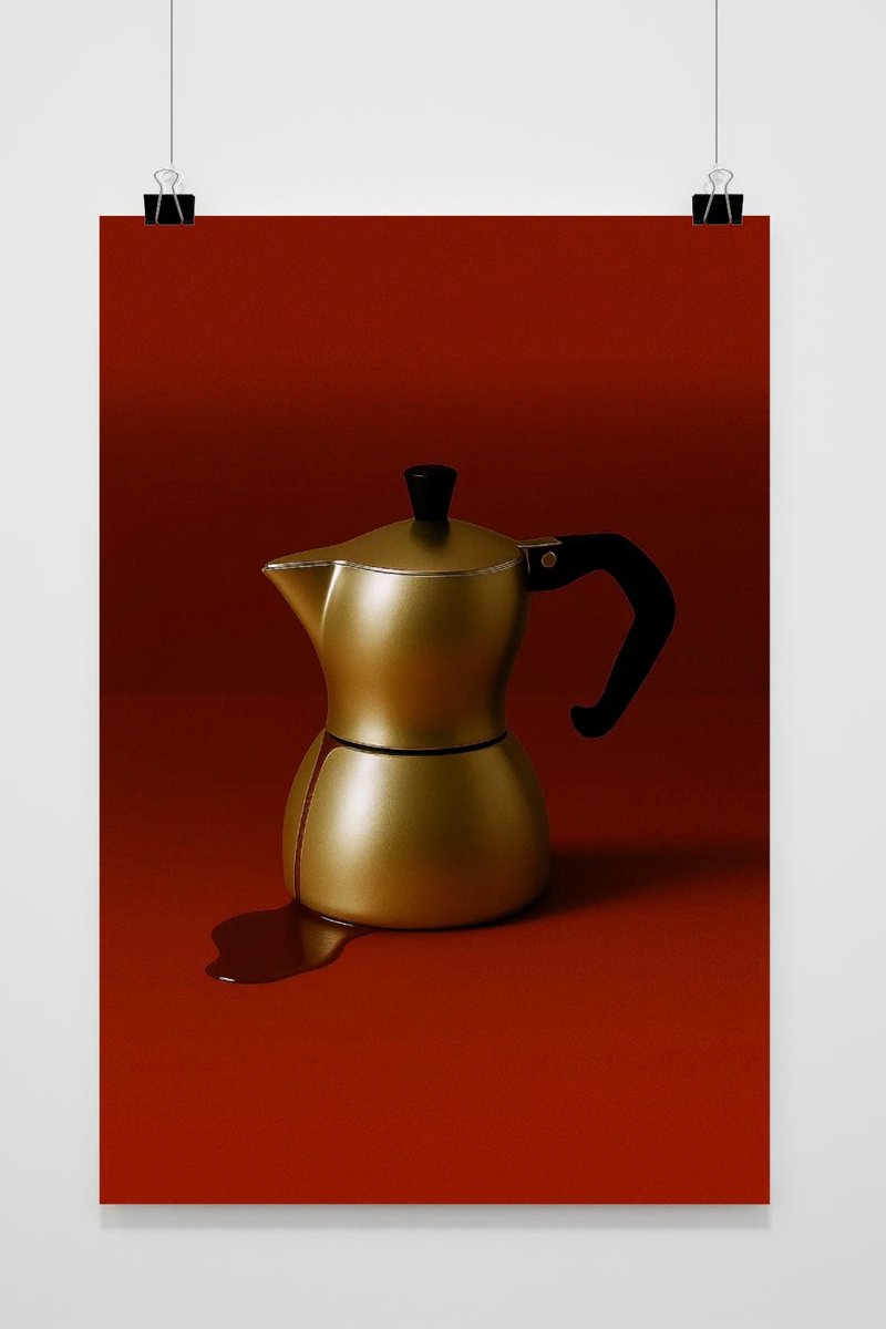 Moka Pot Poster - Drank Posters - Koffie - Ketel - Espresso - Wanddecoratie Keuken - 180 g