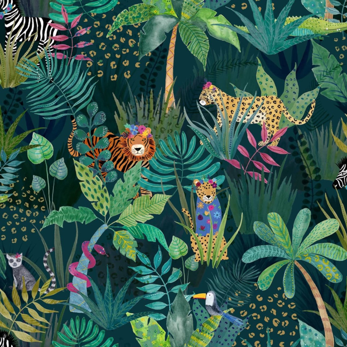 Jungle behang baby dieren 907604