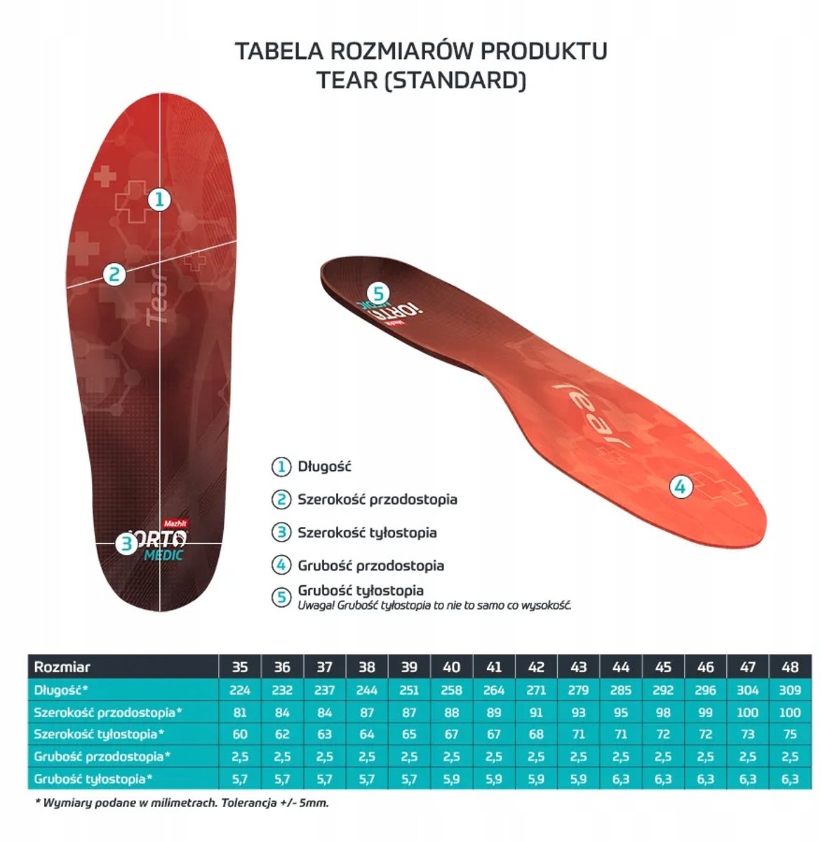 iORTO MEDIC TEAR Orthese Inlegzolen - Maat 41