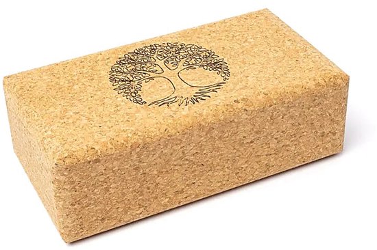 Yoga prop steunblok kurk Levensboom - 23 cm x 12 cm x 7.5 cm — afbeelding 3
