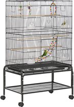 Yaheetech Vogelvolière , vogelkooi met deur , vogelhuisje met 4