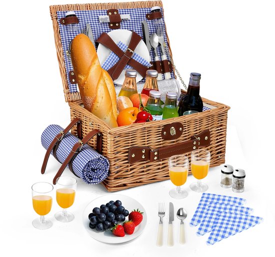 Ensemble de pique-nique Benelux Select – Sac de pique-nique – Set de pique-nique – 4 personnes – Accessoires de vêtements pour bébé inclus – Compartiment isotherme – 40 x 30 x 20 cm