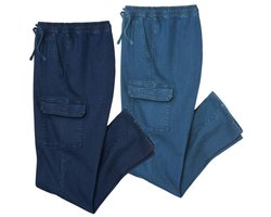 ATLAS FOR MEN - Set van 2 ZEER COMFORTABELE cargojeans - Heren - Verkrijgbaar in grote maten - XL