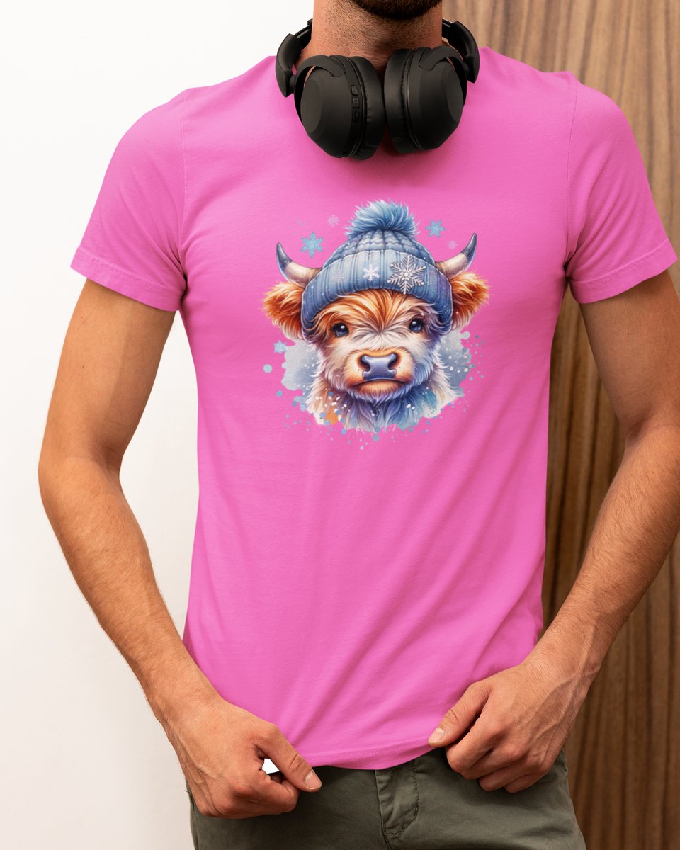 Snowy Highlander Kerst - Kerst T-shirt Roze - Grappig T-shirt - Maat M - Kerst Cadeau Mannen - Limited Edition