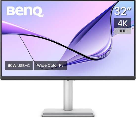 BenQ Mac Monitor MA320U 32 inch 4K UHD - Beeldscherm voor MacBook Pro, MacBook Air en Mac mini - 2 x HDMI - 2 X USB-C - 90W voeding - M-book modus - P3 kleurengamma