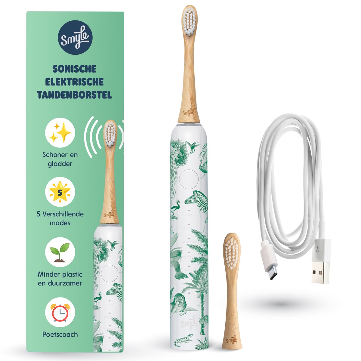 Smyle Jungle Brush Sonische Elektrische Tandenborstel met Druksensor - Smyle - €64,56