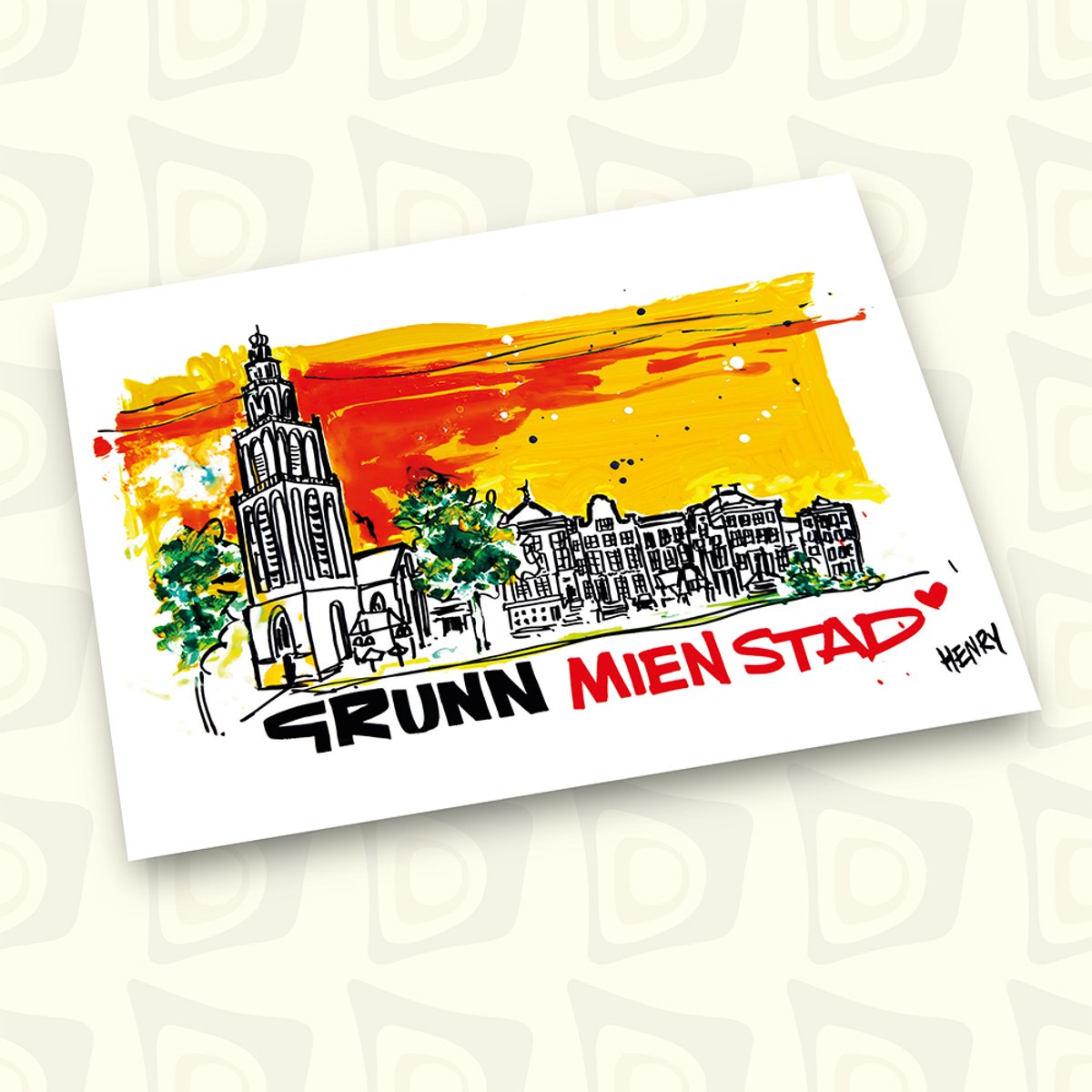GRONINGEN, Grunn mien stad, UNIEKE ANSICHTKAART, 24 STUKS
