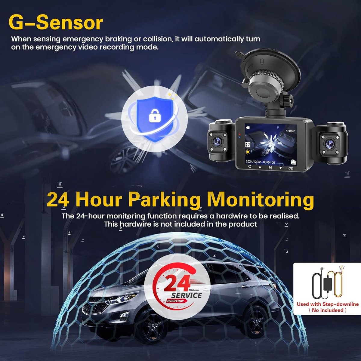 USB-dashcam geschikt voor Android-autoradio Waterdichte mini-autocamera Auto-recorder Nachtzicht Dashcam Loop-opname met G-sensor Videorecorder 170° groothoek met 64G SD-kaart – foto 4