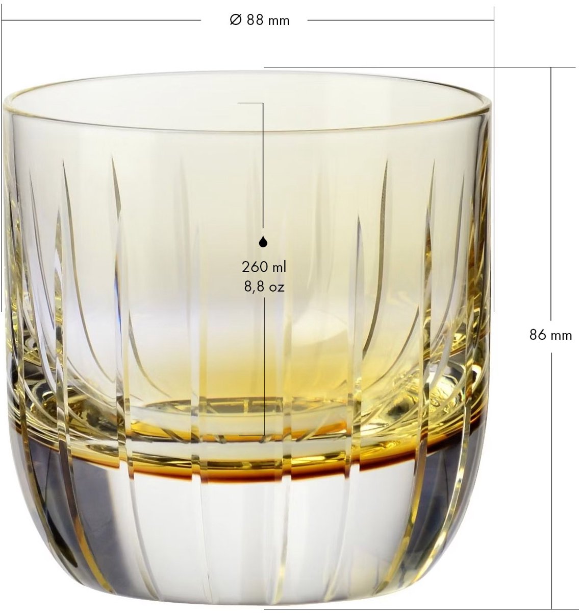 Krosno Karafset met 2 Glazen – 650 ml Karaf & 260 ml Glazen – Amber - Premium Loodvrij Kristalglas - Voor Water, Whisky, Brandy of Limonade - Elegante Geschenkset - Handwas Aanbevolen — cadeau in Koken & Dineren - foto 6