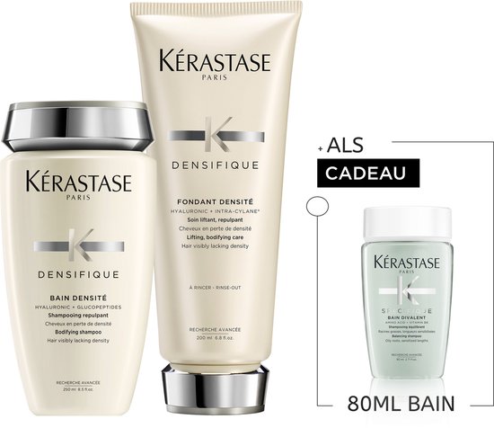 Kérastase Densifique Duo + Cadeau - Shampoo 250ml & Conditioner 200ml + Shampoo Divalent 80ml Cadeau - Voor Volumineus & Haardensiteit