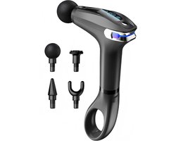 Spier massager pistool – percussie, 8 niveaus, verlengde handgreep,timer 15 min – diepe weefselontspanning – compact en krachtig