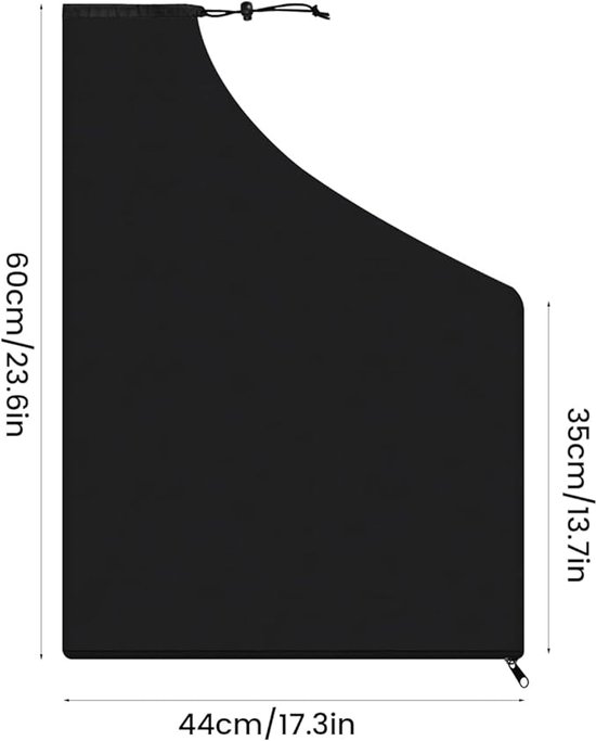 1 stuk - Bladblazer Opvangzak - Bladzuiger Accessoires - Universele Vervangende Opvangzak - voor Elektrische Bladblazers - met Rits en Trekkoord - 60×44cm - Zwart van Merkloos	 — afbeelding 2