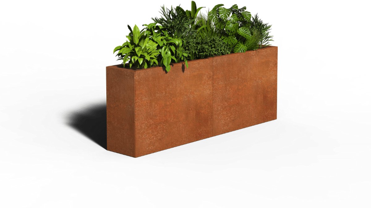 Cortenstaal Plantenbak Rechthoek | 160 x 30 x 40 | Zonder bodem