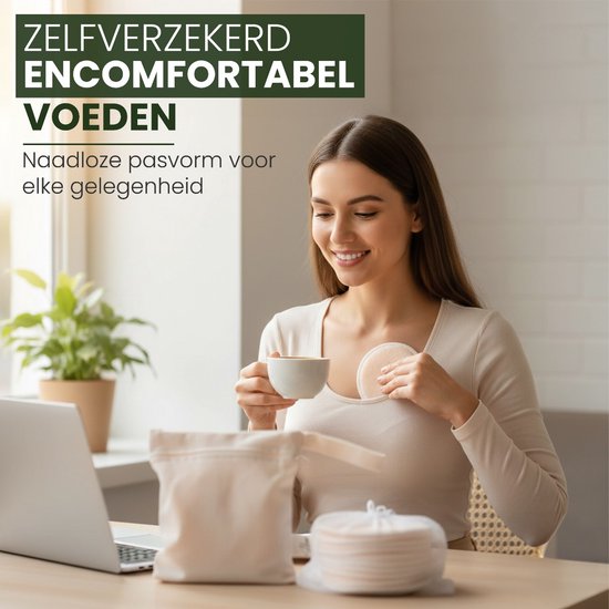 Heevli® Wasbare Zoogcompressen - BabyCare - 14 Stuks - Milieuvriendelijk - Herbruikbaar - Natuurlijk - Wasbaar - Inclusief Opbergzakje van Heevli — afbeelding 5