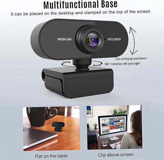 Webcam voor PC - 1080P Full HD - HD Pro Webcam - Voor Laptop en PC ...