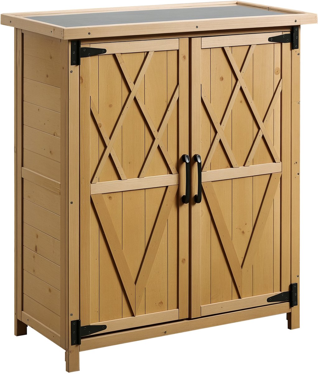 Outsunny Tuinberging - Vurenhout - 75x40x90cm - Geel