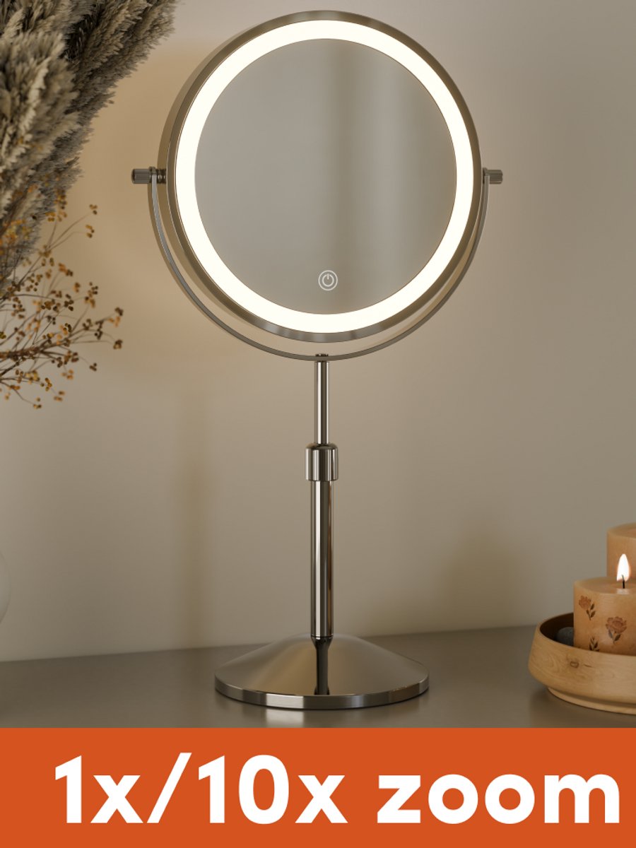 Haepi Colette Magnifying Mirror 7x Illuminated with 3 Modes LED Light and Rechargeable Suction Cup