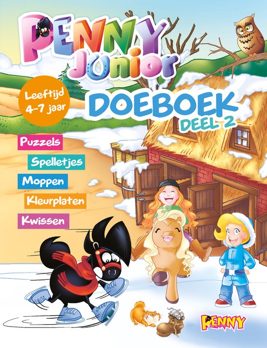 Penny Junior | Doeboek winter 2025 -doeboek kinderen 5 jaar - vakantieboek 6 jaar - paarden doeboek penny - leren lezen met spelletjes