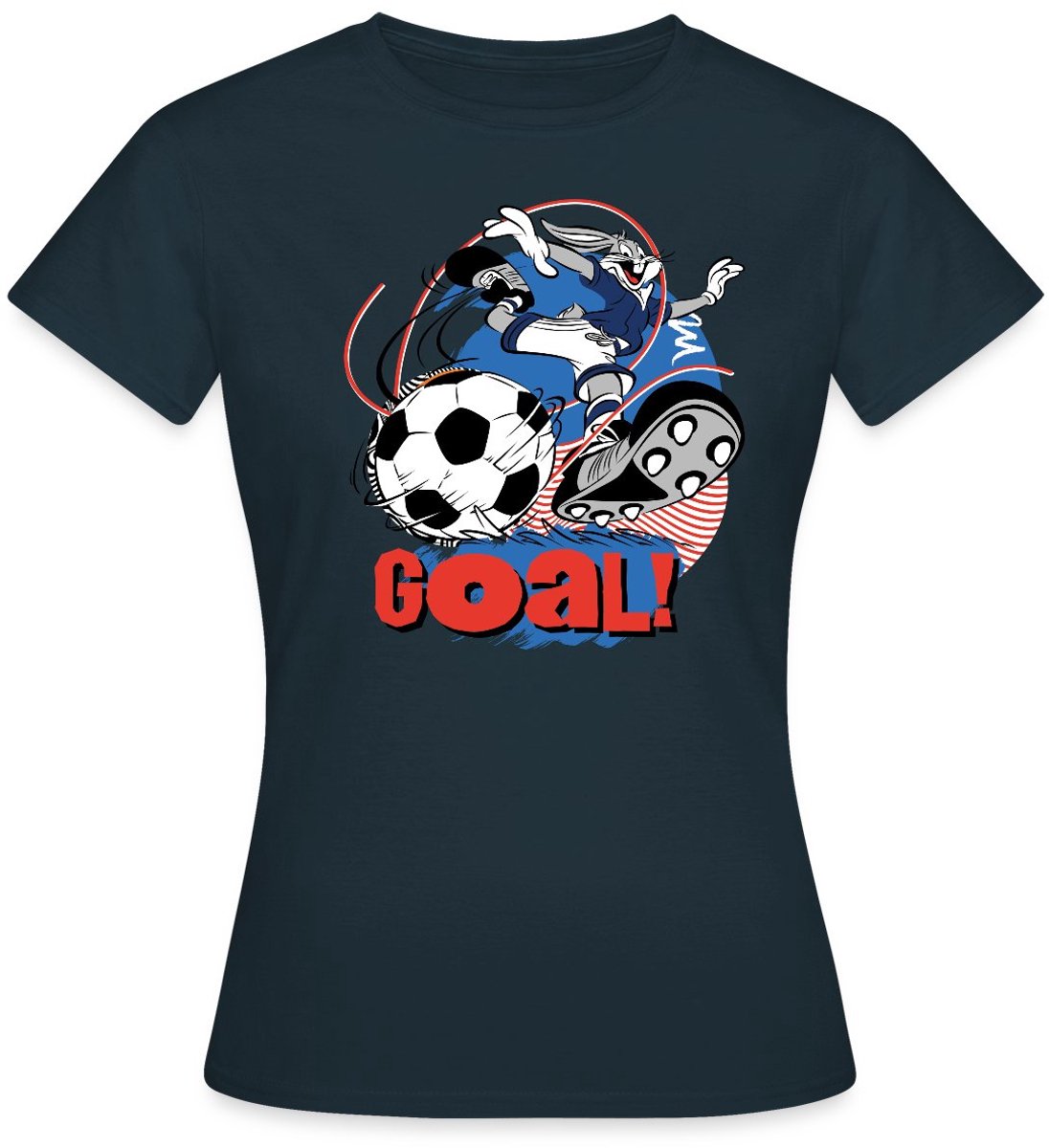 Looney Tunes Bugs Bunny Voetbal Ontwerp Goal! T-Shirt Dames