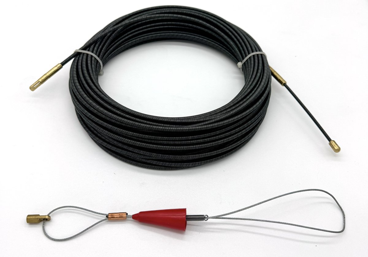 Homium Professionele stalen trekveer - 20 meter - kabelbevestiger - 3.8 mm metaal - kabeltrekker