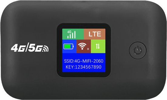 Foto: Mifi router draadloze wifi 4g 5g router 10 apparaten werkt met simkaart batterijcapaciteit 3000mah wifi dongle wifi router zwart