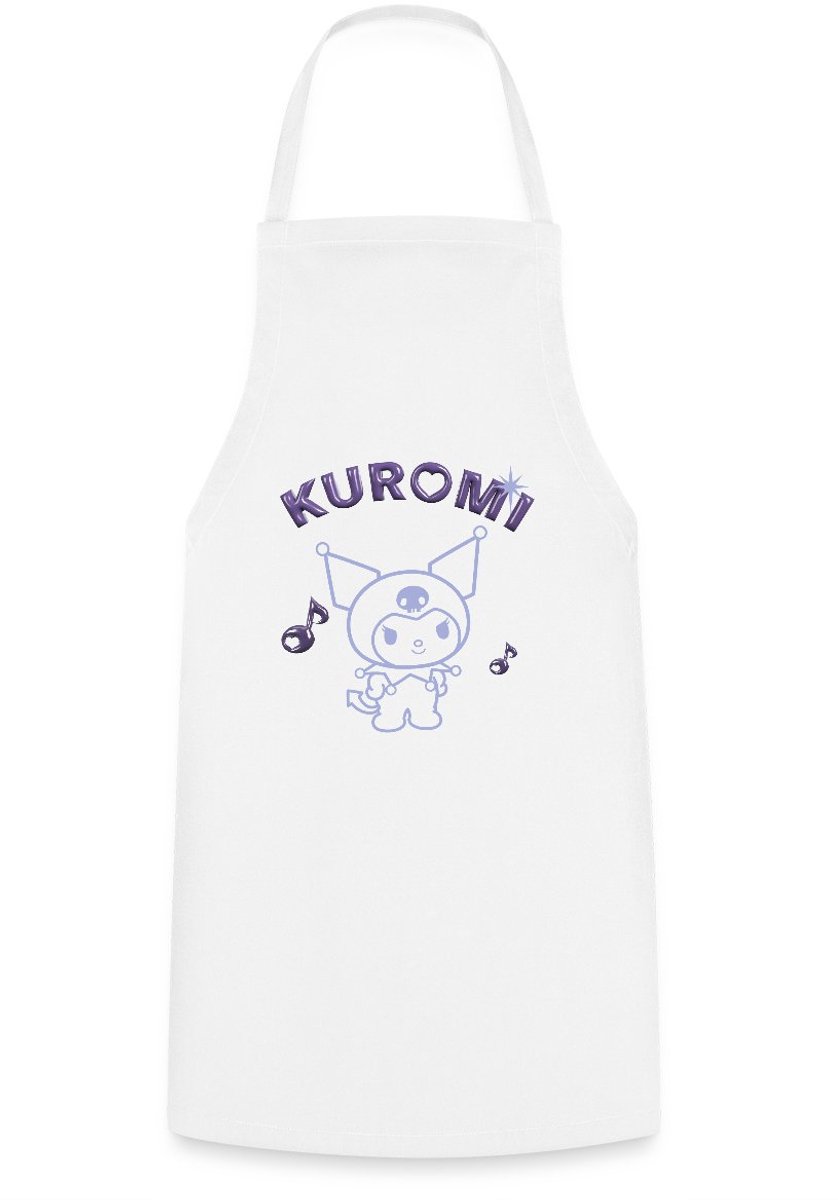 Kuromi Omtrekontwerp Met Paarse Chrome Letters Keukenschort