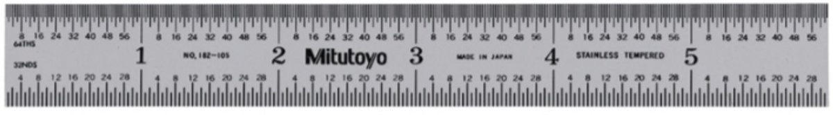 Mitutoyo 182-105 Stalen liniaal 150mmx6"