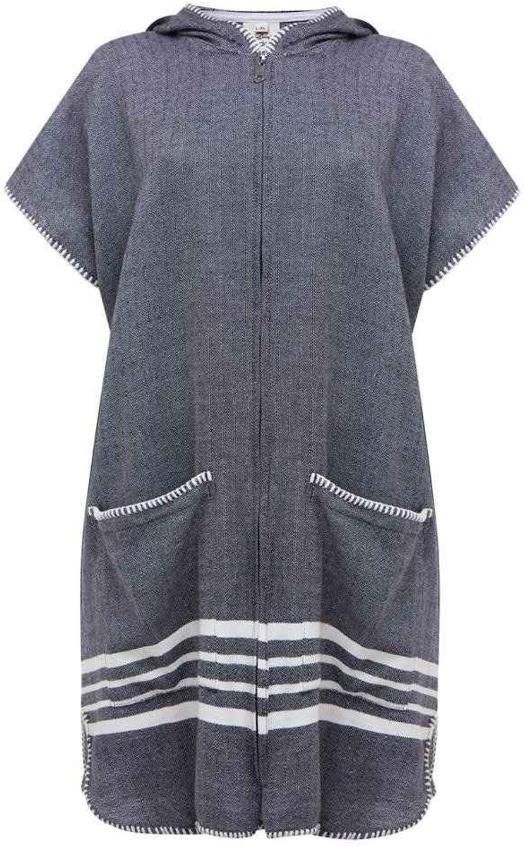 Sauna Poncho Met Rits Black Sultan