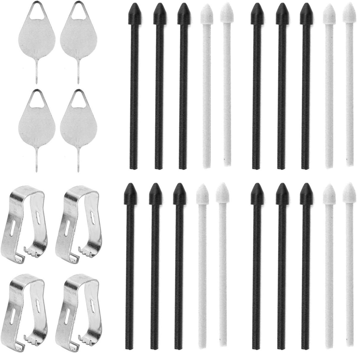 EGoods - Set van 4 zwarte vervangende tips voor smartphone stylus pen